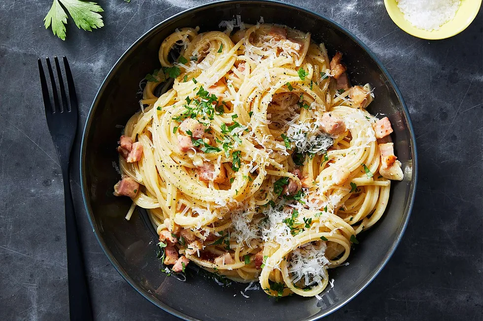 Spaghetti carbonara.
