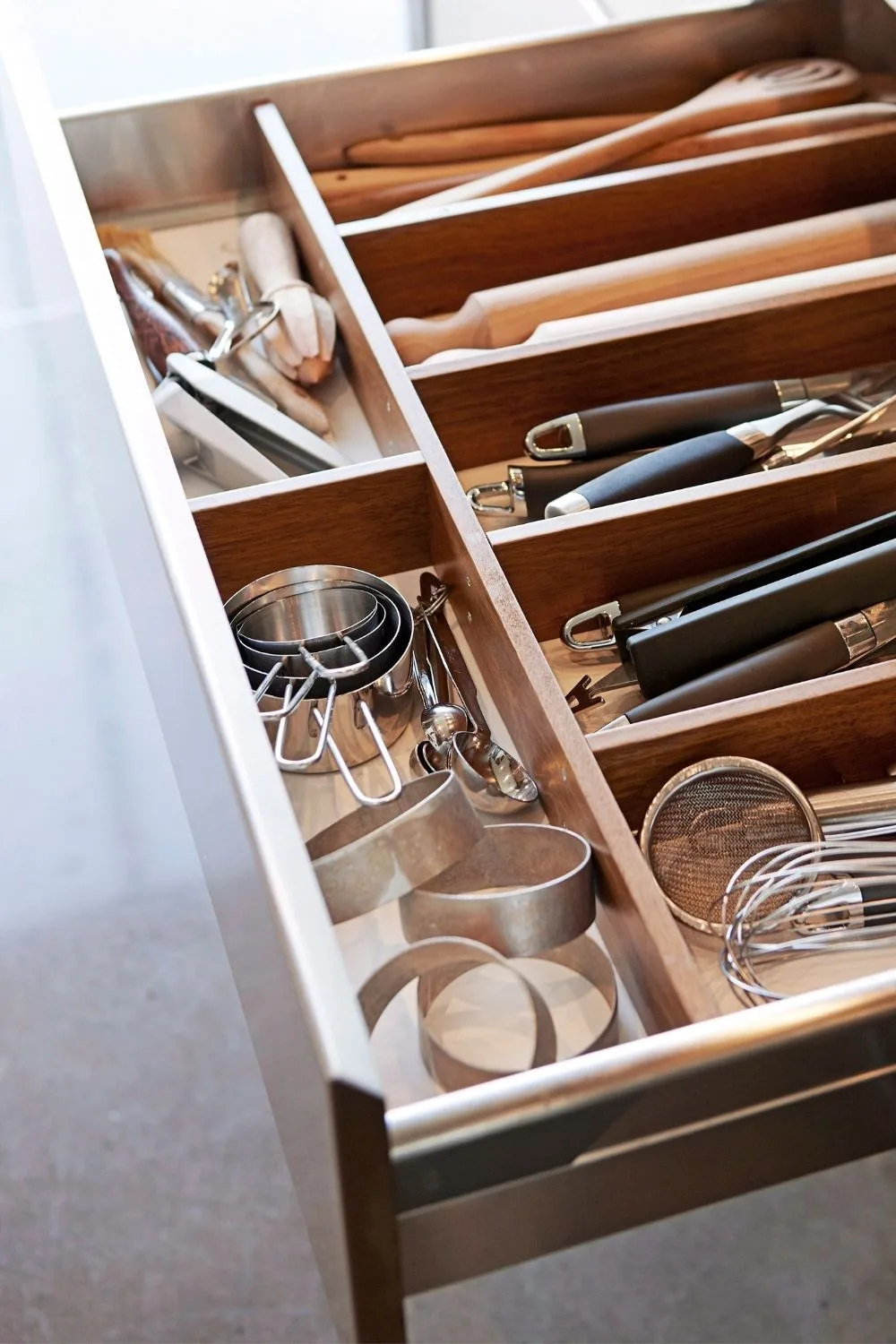Organised kitchen utensil drawer