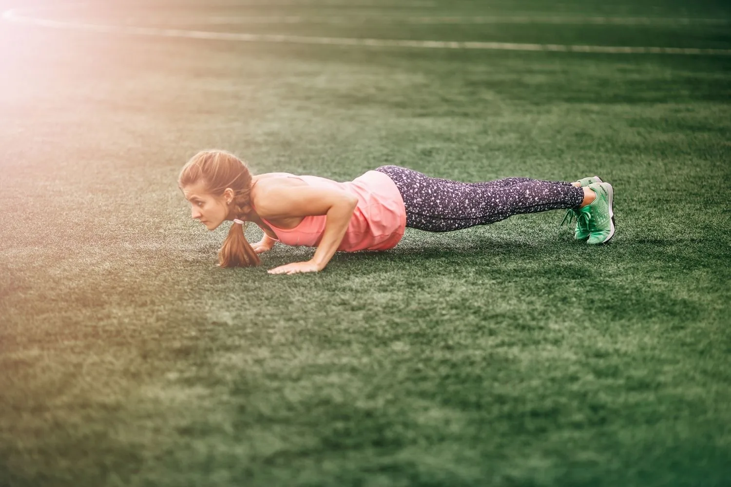 woman doing a burpee