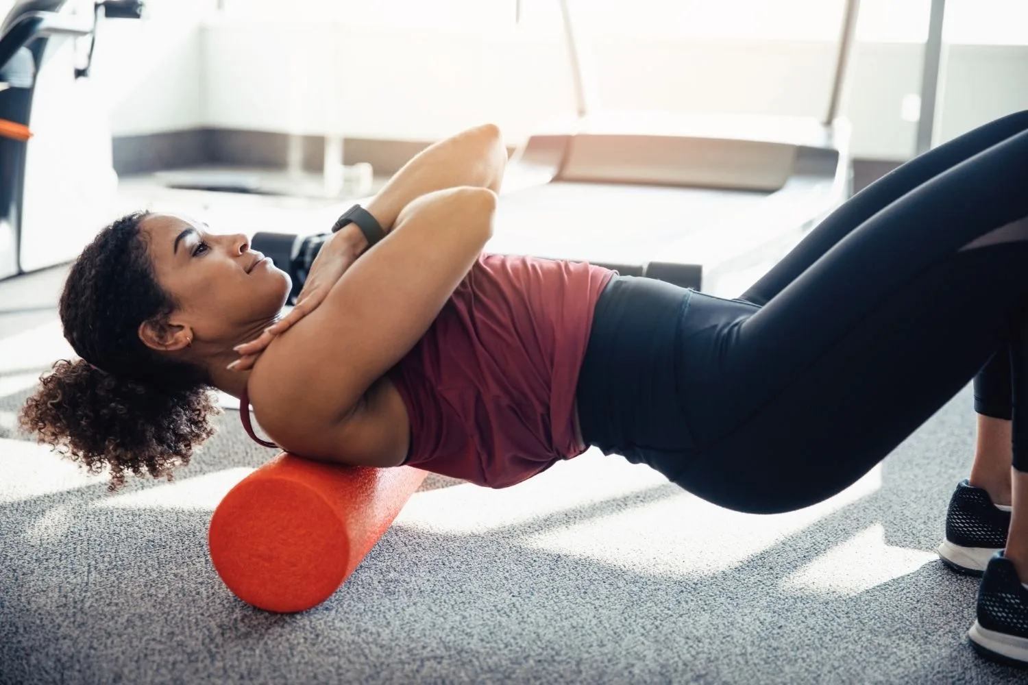 woman exercisin
