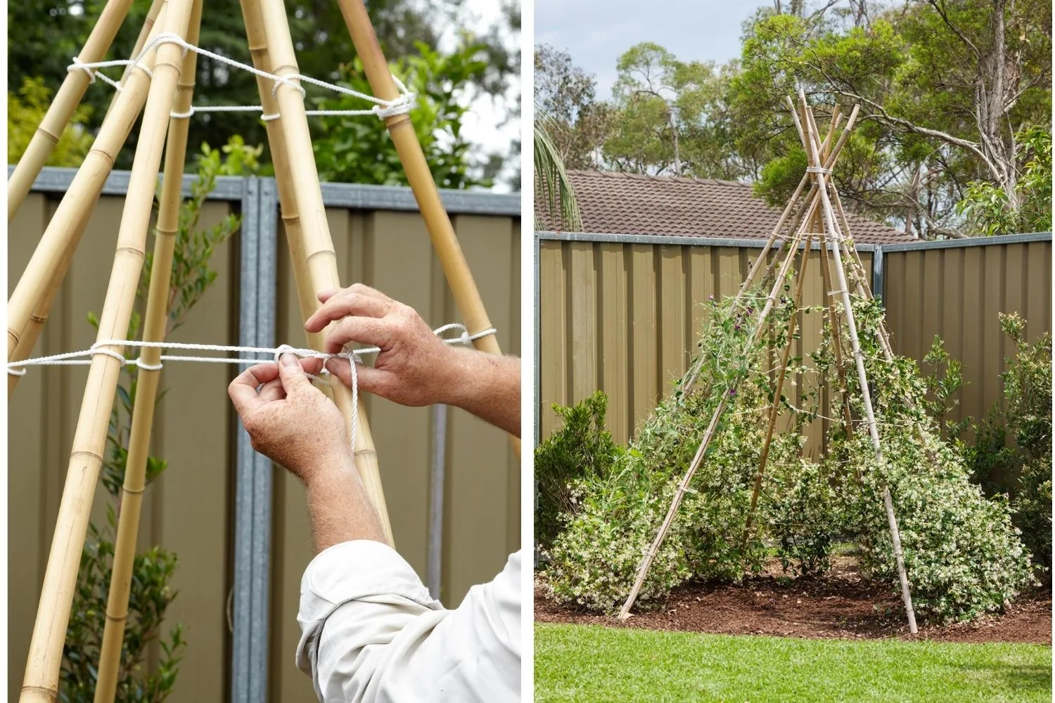 Build a teepee tent in the backyard for your kids