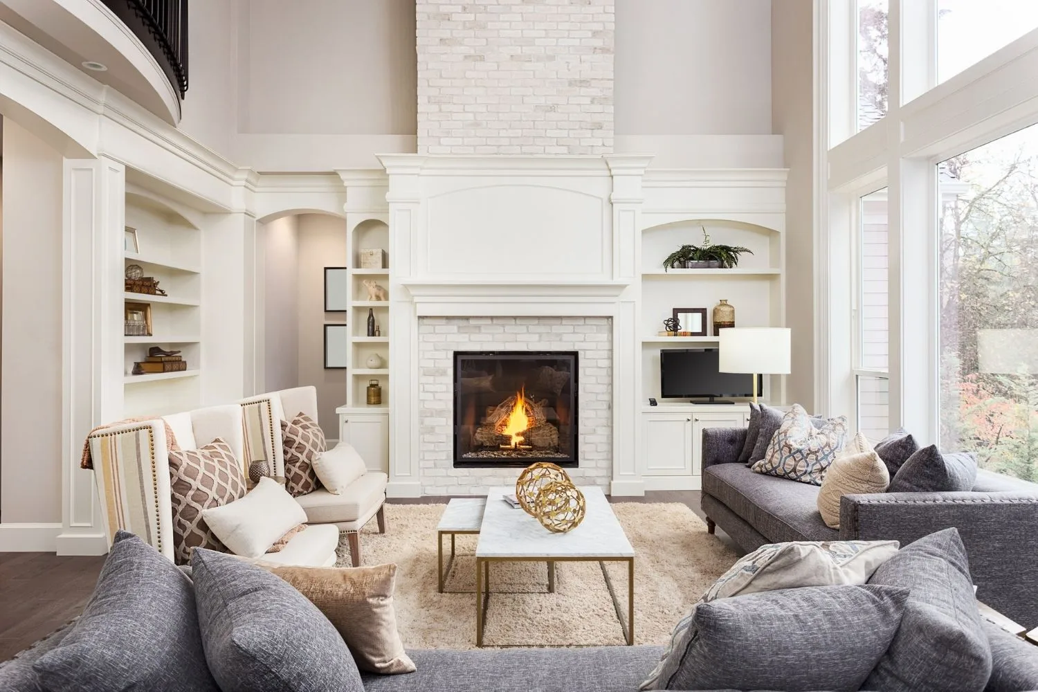 open fireplace