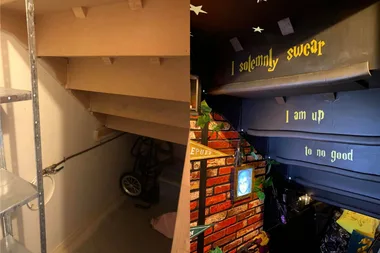 How one mum turned her cupboard-under-the-stairs into a Harry Potter-themed lounge area