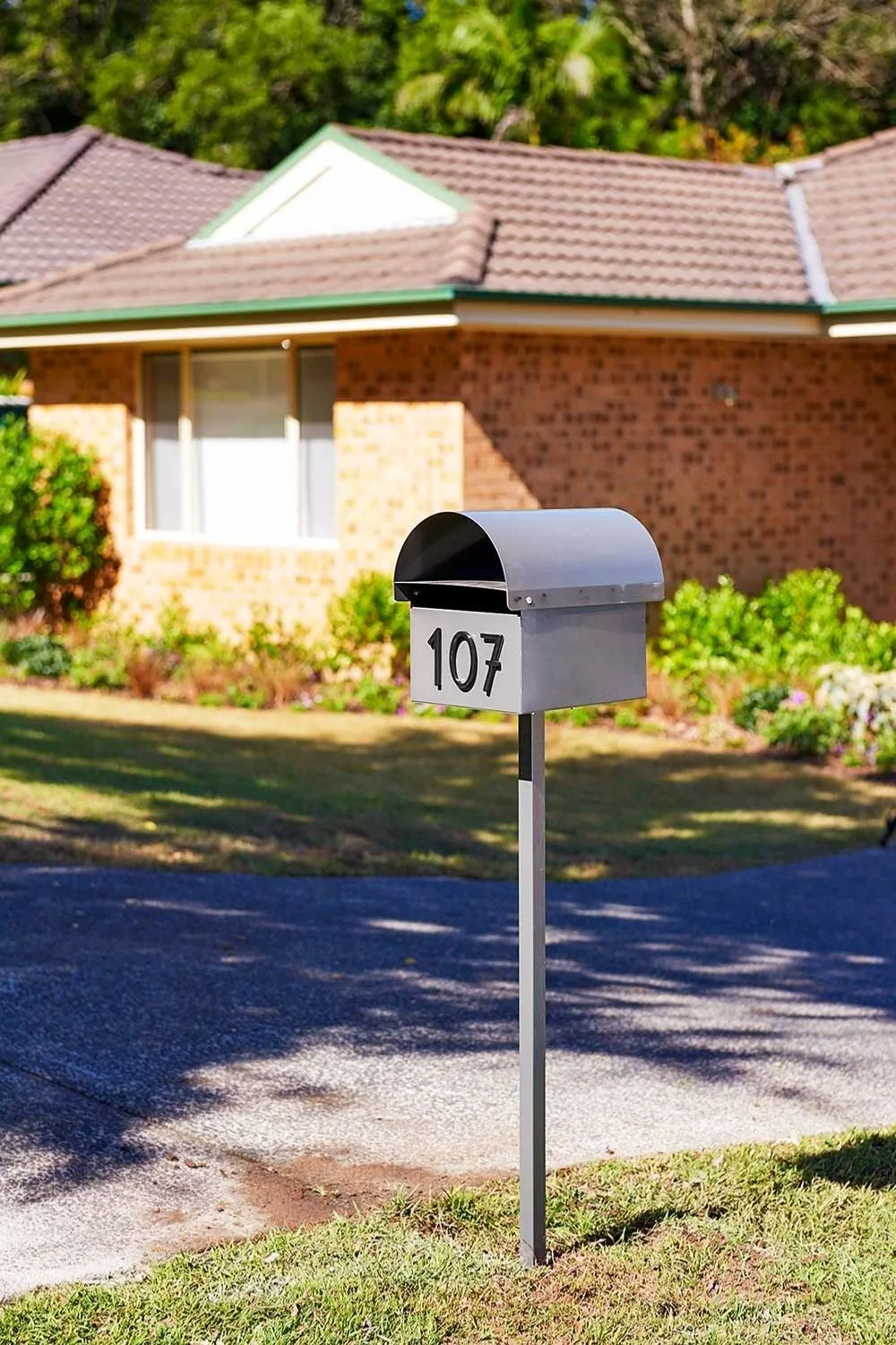 Modern grey letterbox