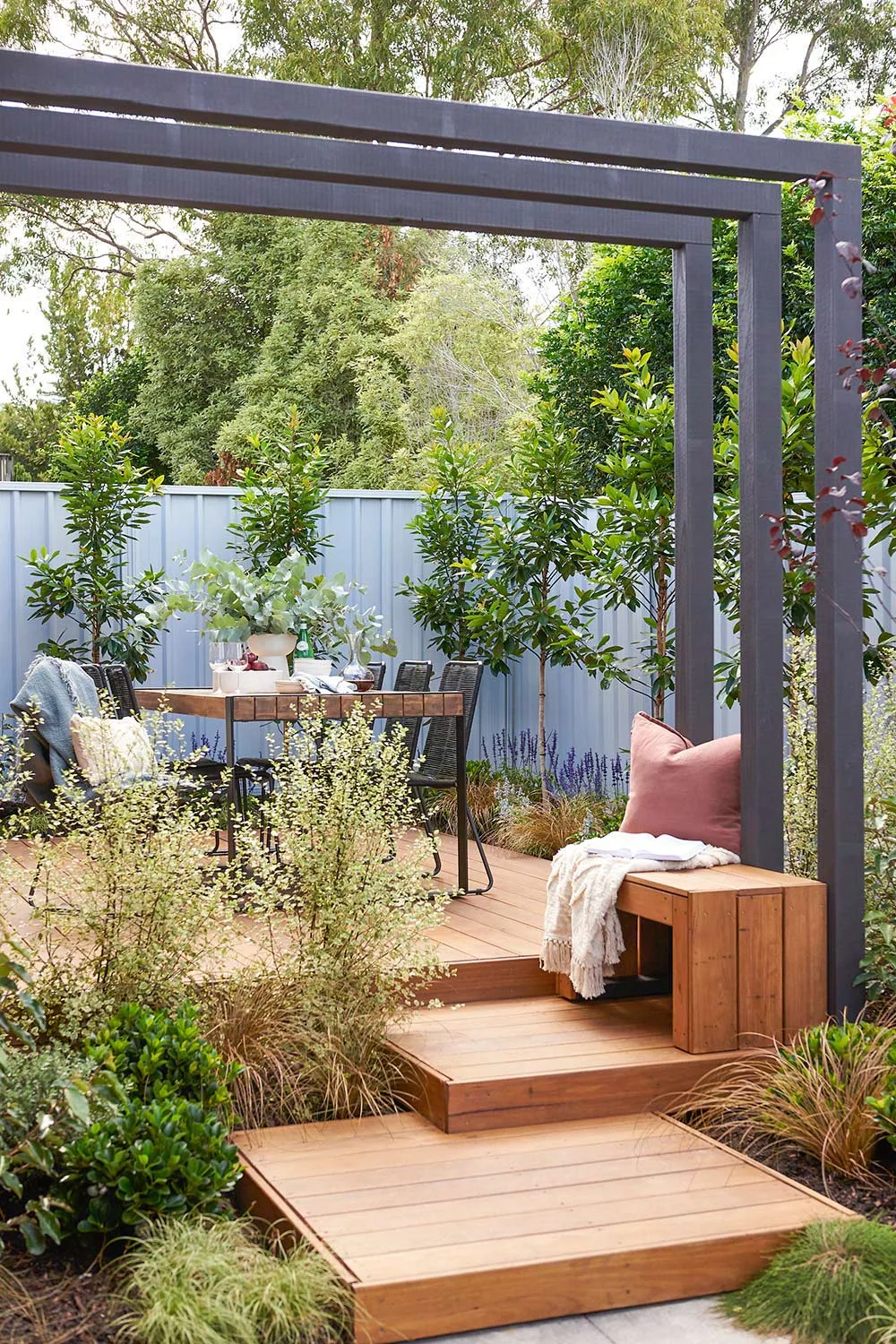 Outdoor deck entertaining area