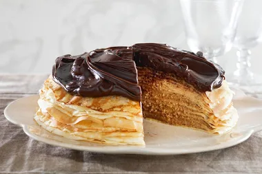 Crepe layer cake with walnut jam