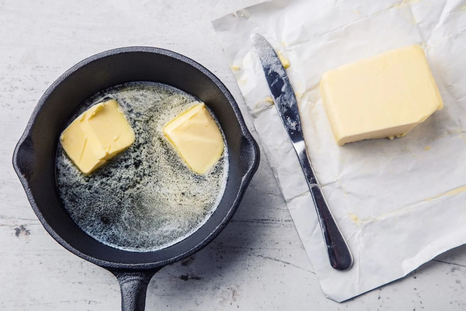 butter in pan