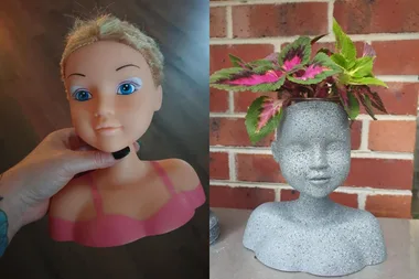 Kmart hack: How one mum made an indoor planter from an old doll