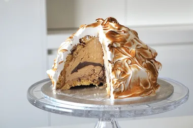 Hot cross bun bombe Alaska
