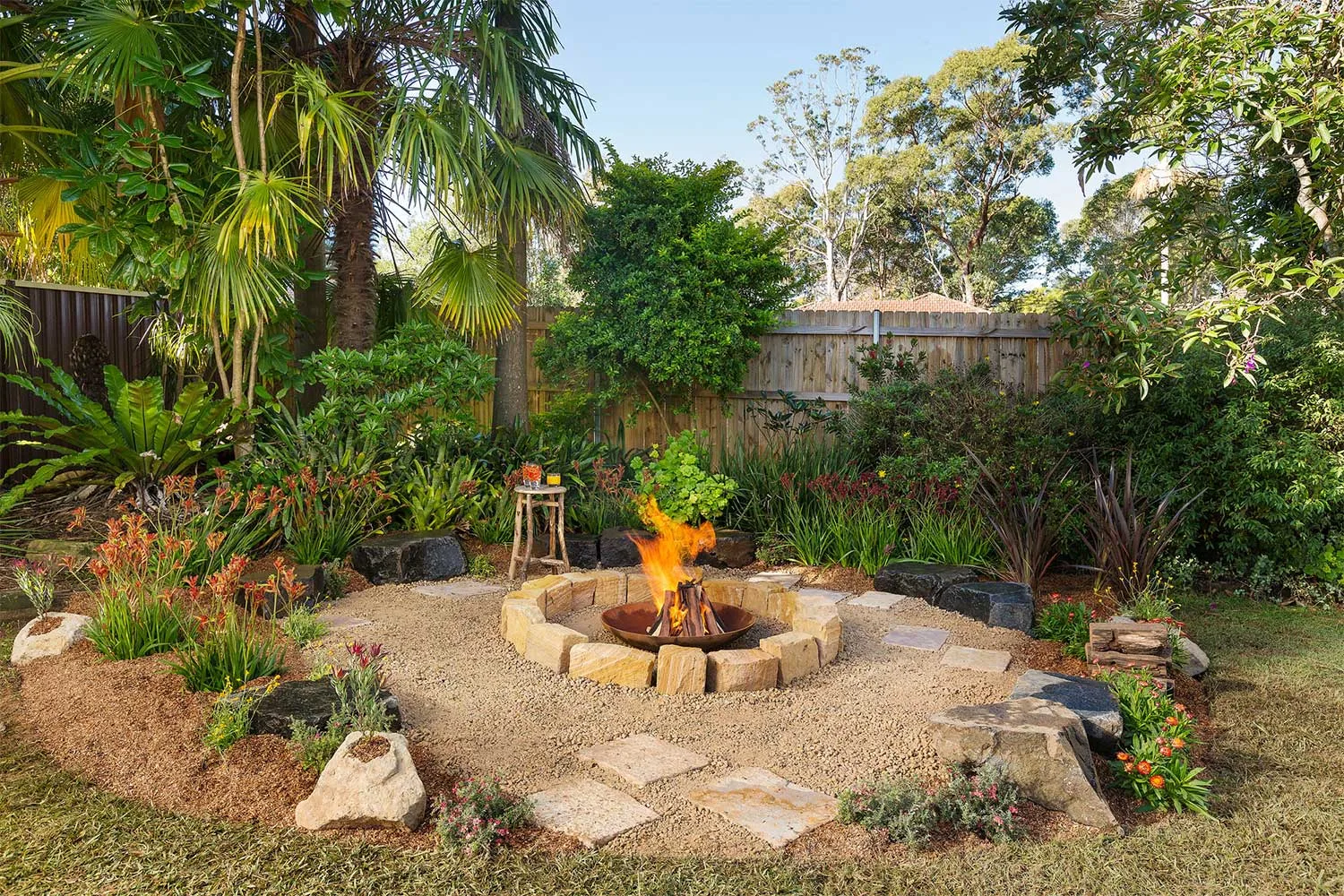 Built in fire pit