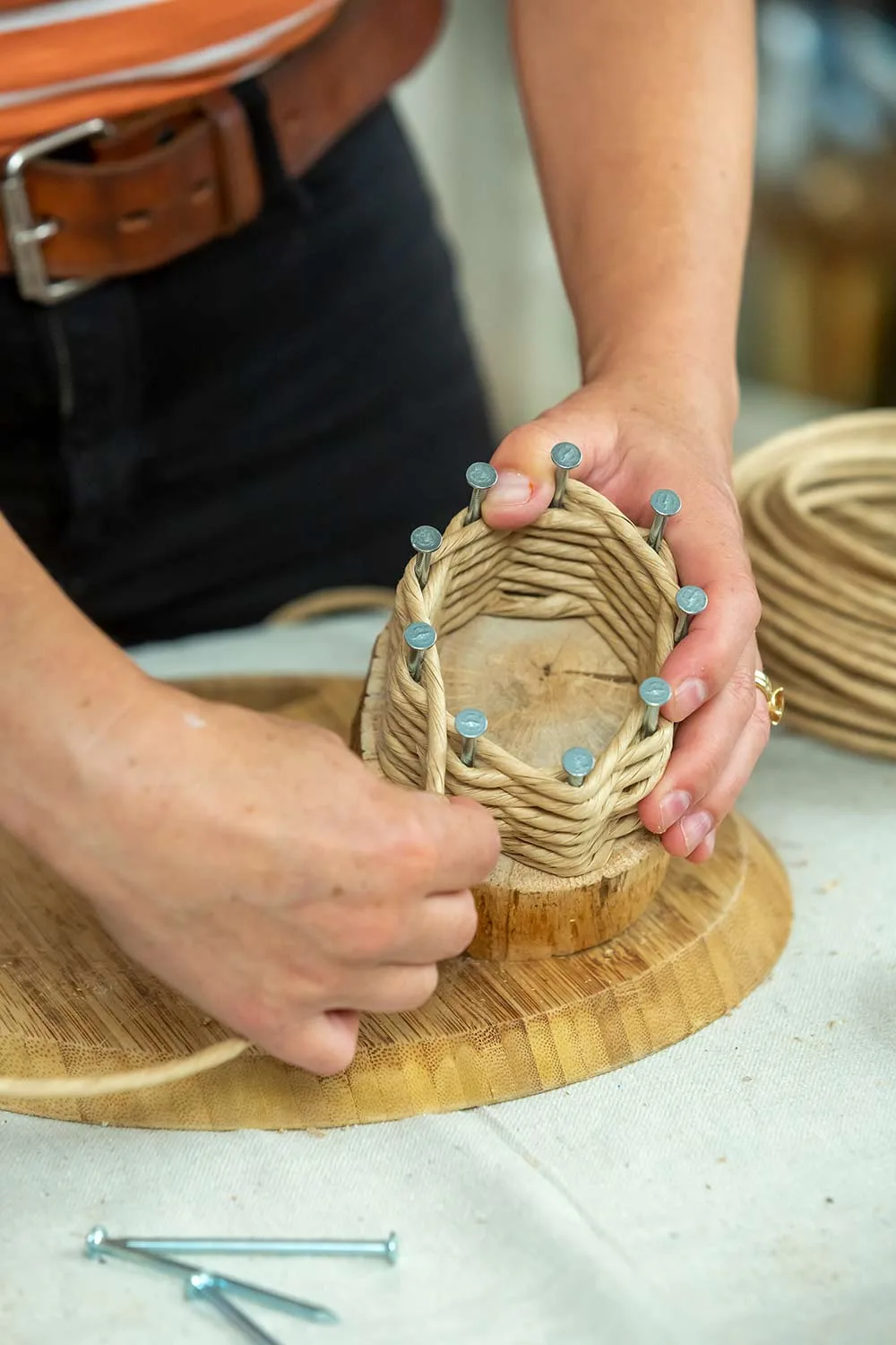 Step 5 weaving a basket