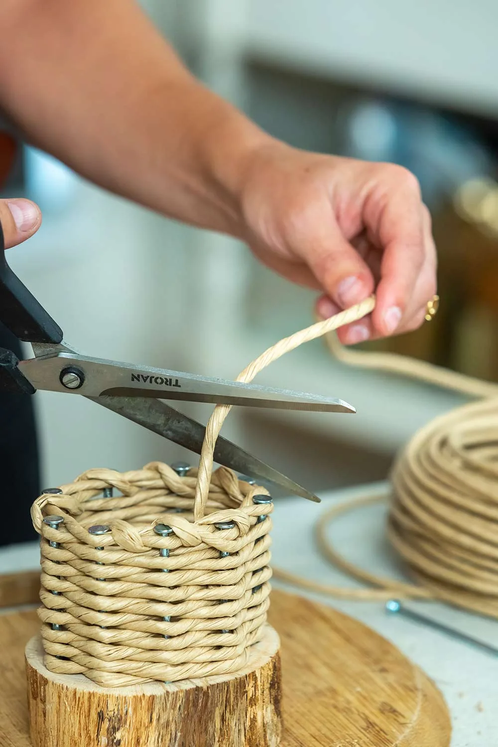 Step 6 how to weave log basket