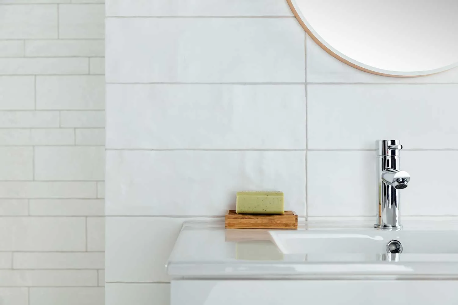 Modern bathroom with chrome tap