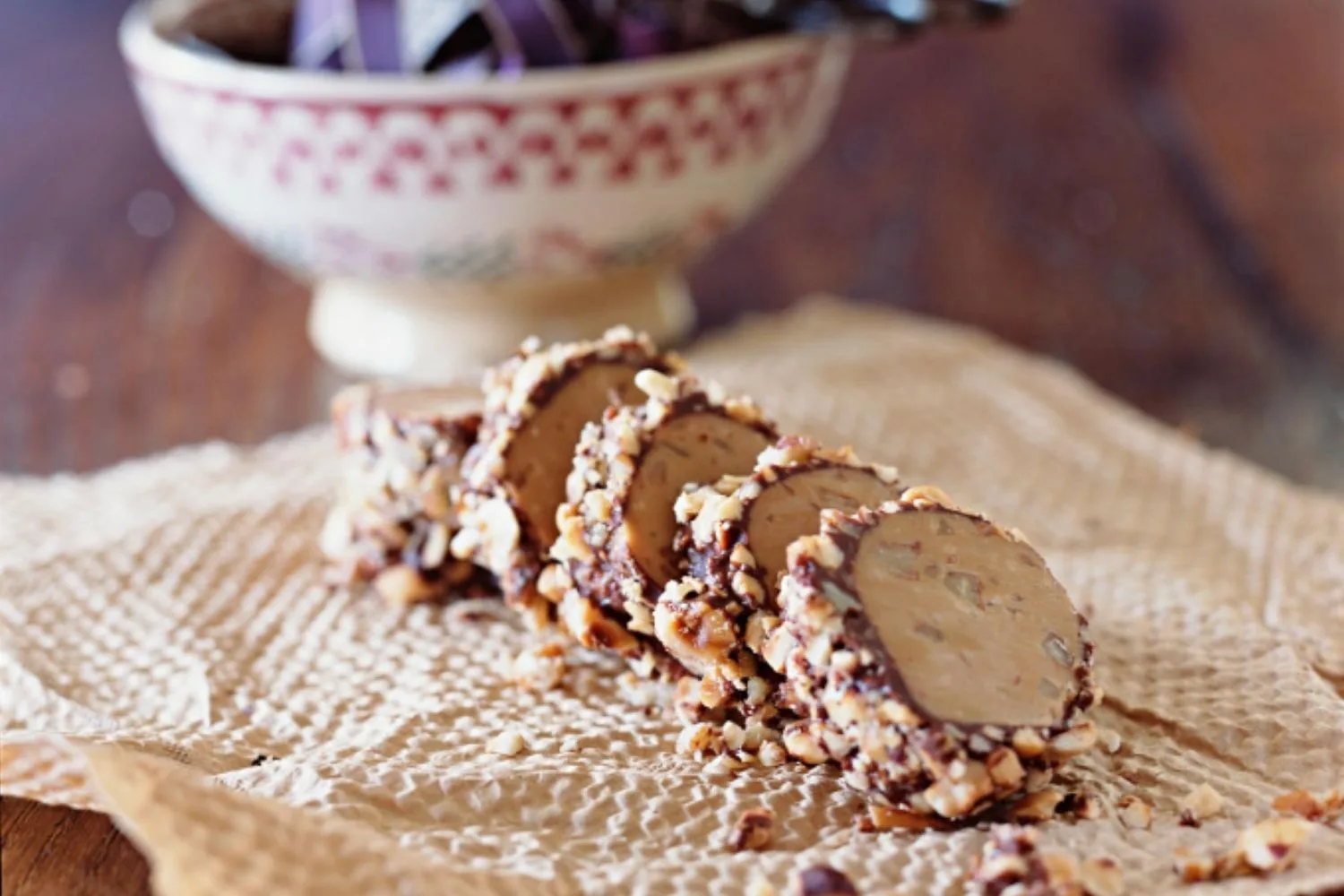 Caramel-chocolate fudge rolls