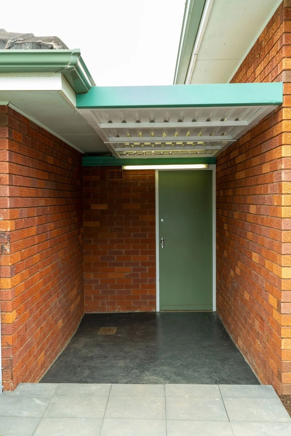 brick hallway empty