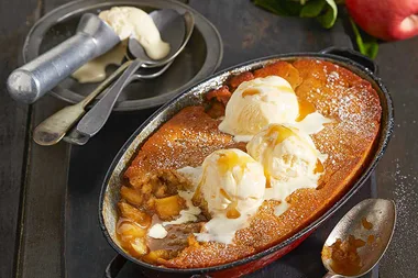 Make apple and caramel self-saucing pudding for an easy sweet treat