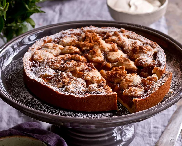 rhubarb and apple pie with homemade pastry