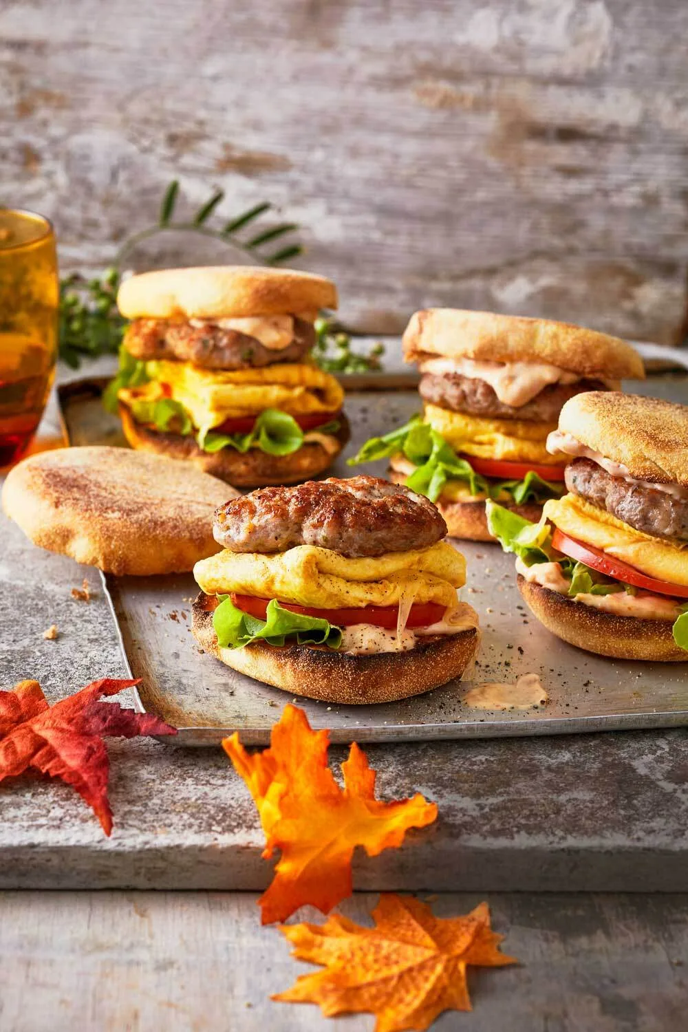 Breakfast sausage and egg muffins