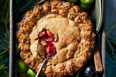 Fast Ed’s Anzac apple and rhubarb pie