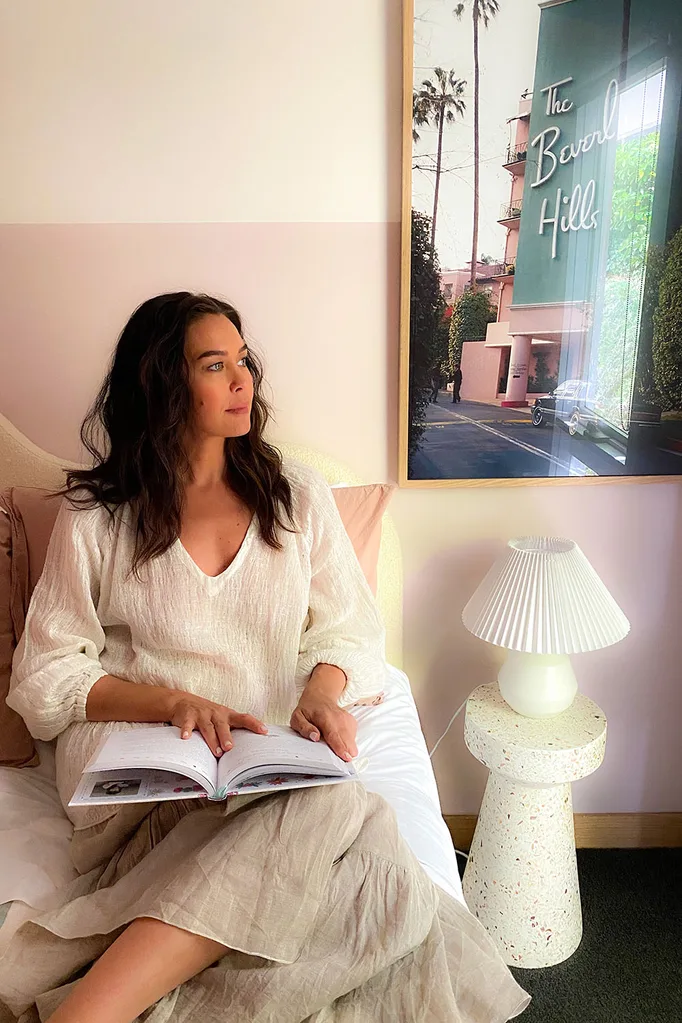 Megan Gale at her holiday home in Daylesford, VIC