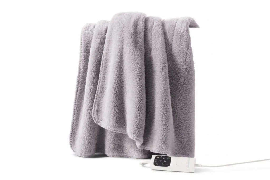 throw sherpa in purply taupe colour