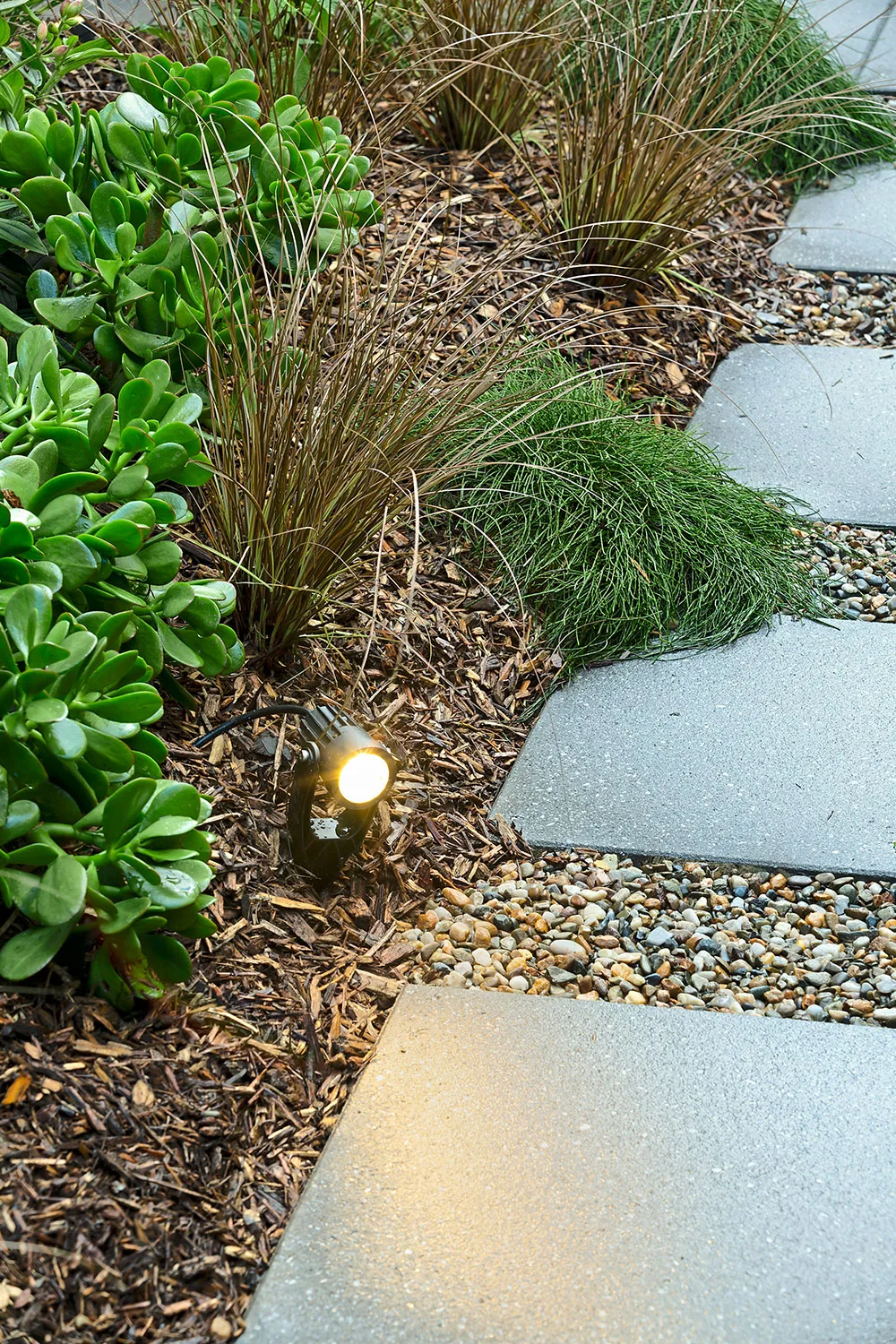 Garden light on pavers