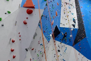 Sam goes indoor rock climbing and bouldering