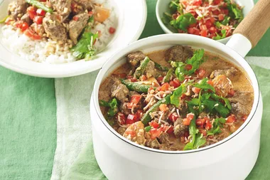 Massaman curry with coconut sambal
