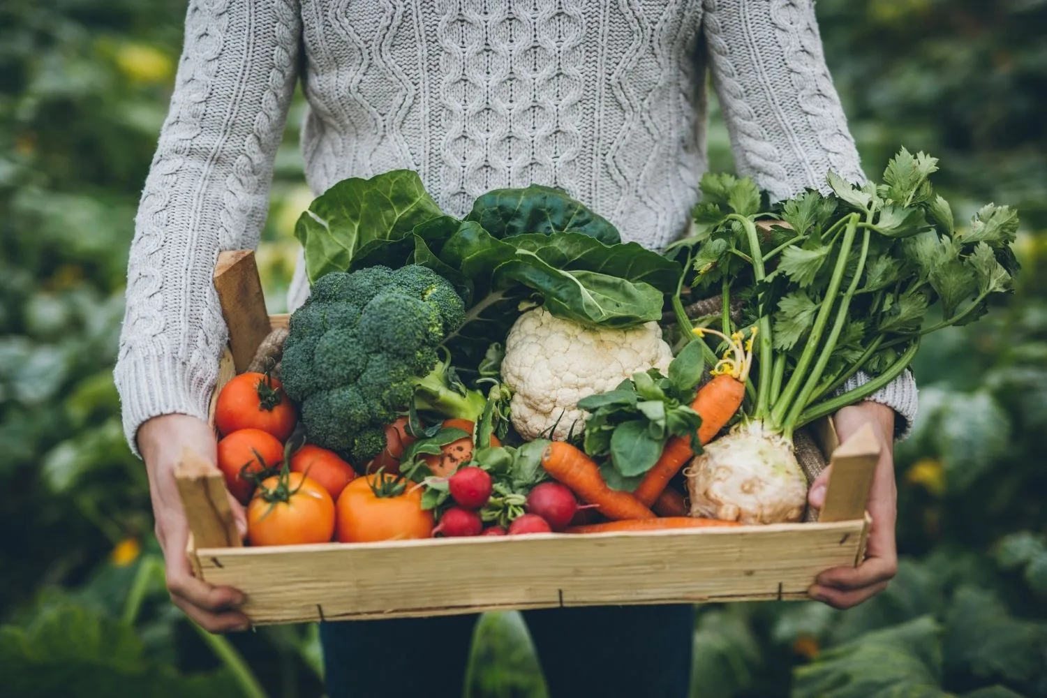 crate of veg