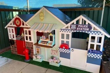 A mum turned 3 Kmart cubbies into an entire street of old-fashioned shops