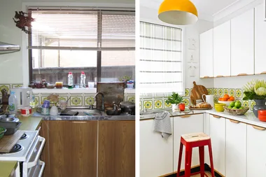 Before & after: A $600 cosmetic reno revived this retro kitchen