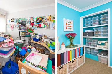 Before & after: Clever storage ideas transformed a cluttered craft room