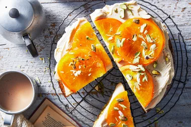 Earl Grey and pistachio tea cake