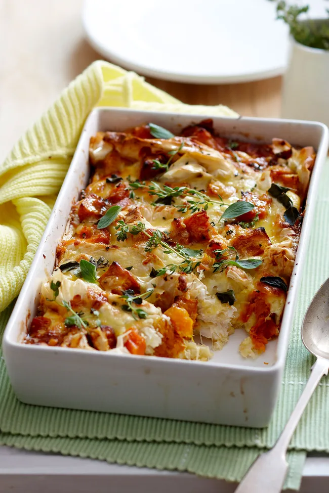 Mexican chicken with roasted pumpkin