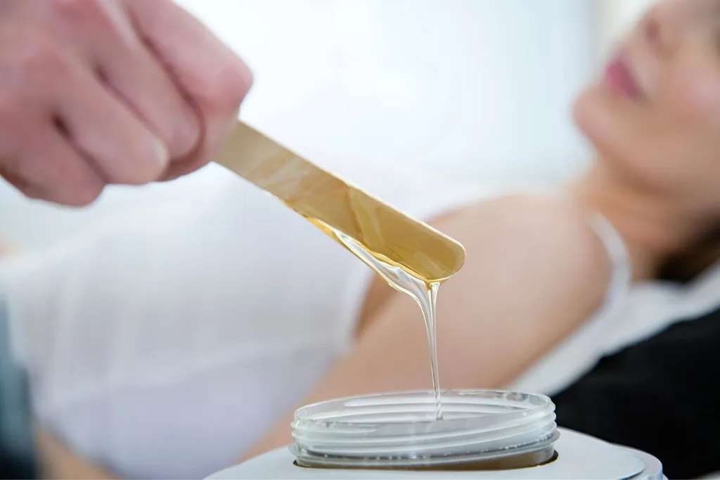 woman getting waxed