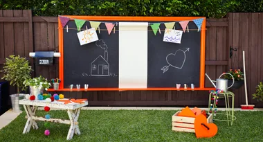 Create a backyard outdoor art space for the kids