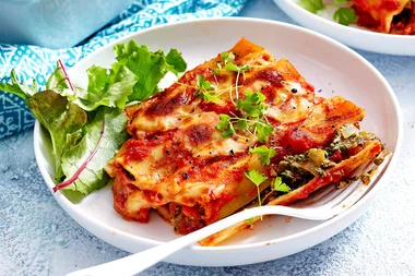 Spinach, pumpkin and ricotta cannelloni