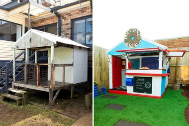 Before & after: A worn out cubby turned dream doughnut shop