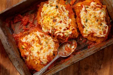 Master ‘pub grub’ at home with this delicious chicken parmigiana