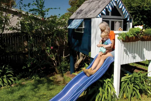 Cubby house in backyard garden