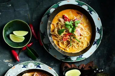Chicken, lemongrass and noodle soup