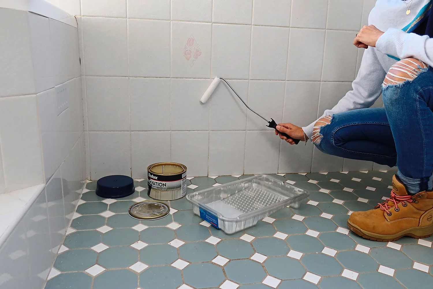How to paint tiles step 5