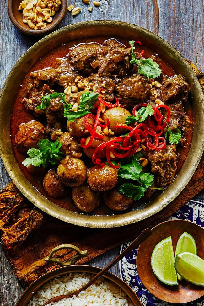 Slow-cooked massaman beef