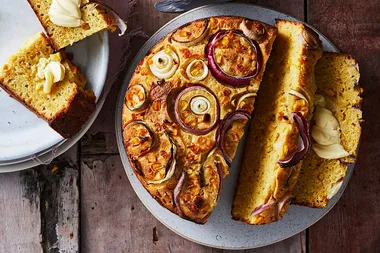 Cheese and corn polenta loaf