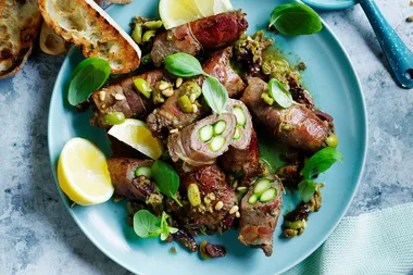 Beef, asparagus and prosciutto roll-ups