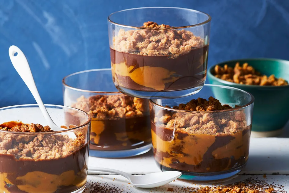 Chocolate peanut custard cups Recipe | Better Homes & Gardens Australia