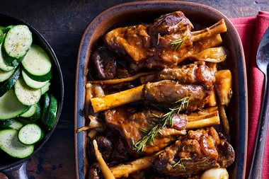 Lamb shanks with fig and rosemary