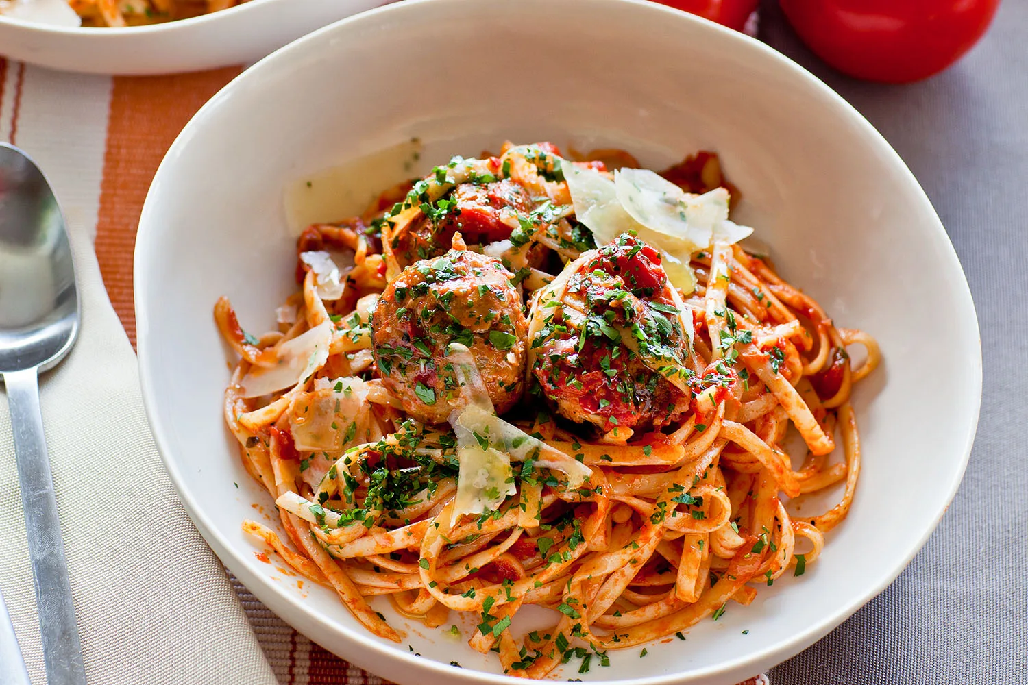 Traditional Tuscan meatballs and pasta