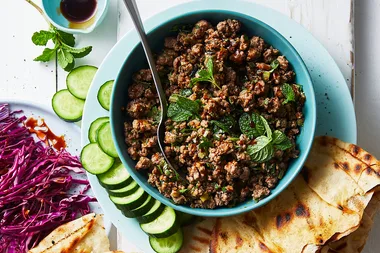 Herb and lamb mince flatbreads