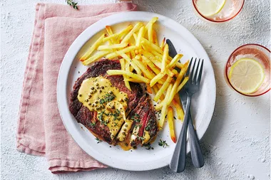 Green peppercorn steak